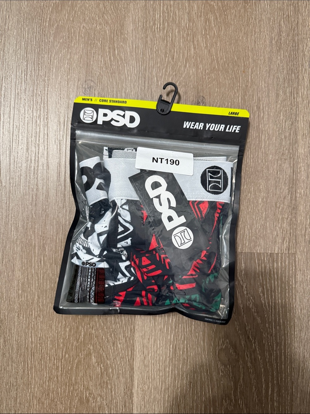 PSD Tropical Briefs Pack in Black, White & Red